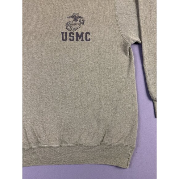 Rare Vintage USMC Forest Olive Green Faded Sweater Crewneck Marine Corps Hype - Picture 6 of 13